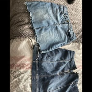 Jean mini skirts!